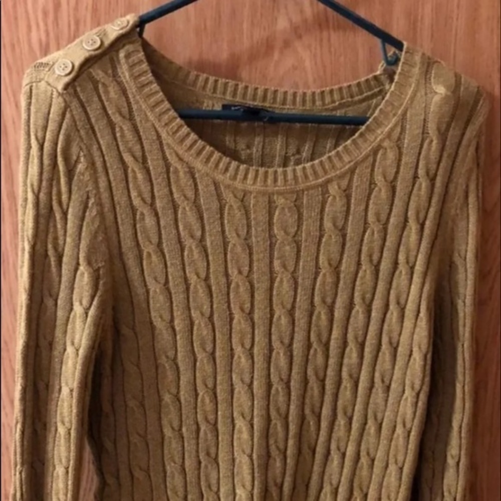 Banana Republic Sweater Size M Women’s Pull Over LongSleeve Cable Knit Brown